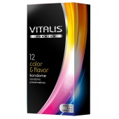 Цветные ароматизированные презервативы VITALIS PREMIUM color   flavor - 12 шт. - Vitalis - купить с доставкой в Москве