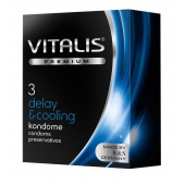 Презервативы VITALIS PREMIUM delay   cooling с охлаждающим эффектом - 3 шт. - Vitalis - купить с доставкой в Москве