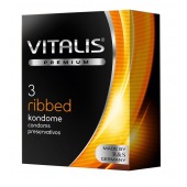Ребристые презервативы VITALIS PREMIUM ribbed - 3 шт. - Vitalis - купить с доставкой в Москве