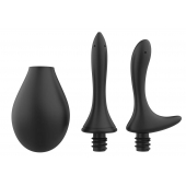 Черный анальный душ Nexus Anal Douche Set с 2 сменными насадками - Nexus Range - купить с доставкой в Москве