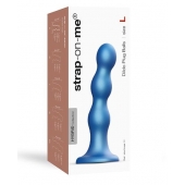 Голубая насадка Strap-On-Me Dildo Plug Balls size L - Strap-on-me - купить с доставкой в Москве