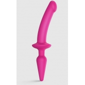 Розовый двусторонний фаллоимитатор Strap-On-Me Dildo Plug-In Switch size S - Strap-on-me