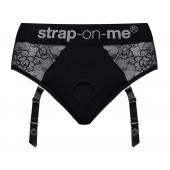 Черные трусики для насадок Diva Lingerie Harness - size S - Strap-on-me - купить с доставкой в Москве