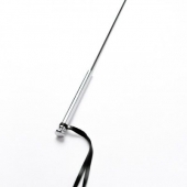 Черный кожаный стек с гладкой ручкой - 55 см. - Crazy Handmade - купить с доставкой в Москве