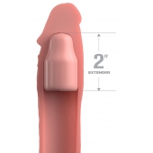 Телесная насадка-удлинитель 2 Inch Silicone X-tension with Strap - 20,3 см. - Pipedream - в Москве купить с доставкой