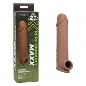 Коричневая удлиняющая насадка на член Life-Like Extension 8” - 20,25 см. - California Exotic Novelties - #SOTBIT_REGIONS_UF_V_REGION_NAME# купить с доставкой