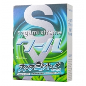 Презервативы Sagami Xtreme Mint с ароматом мяты - 3 шт. - Sagami - купить с доставкой в Москве