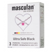 Ультрапрочные презервативы Masculan Ultra Safe Black - 3 шт. - Masculan - купить с доставкой в Москве