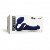Синий безремневой страпон Multi Orgasm Size S с клиторальной стимуляцией - Strap-on-me - купить с доставкой в Москве