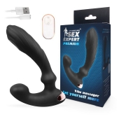 Черный вибромассажер простаты Sex Expert - 14,5 см. - Sex Expert - в Москве купить с доставкой
