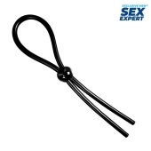 Черное силиконовое лассо с шариком для утяжки - Sex Expert - в Москве купить с доставкой
