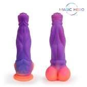 Светящийся в темноте фантаийный фаллоимитатор - 21,5 см. - Bior toys