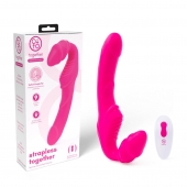 Розовый безремневой страпон на радиоуправлении Strapless Together - 22 см. - Together Toy - купить с доставкой #SOTBIT_REGIONS_UF_V_REGION_NAME#