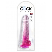 Розовый фаллоимитатор с мошонкой на присоске 8’’ Cock with Balls - 22,2 см. - Pipedream