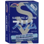 Розовые презервативы Sagami Xtreme FEEL FIT 3D - 3 шт. - Sagami - купить с доставкой в Москве