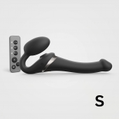 Черный безремневой страпон Multi Orgasm Size S с клиторальной стимуляцией - Strap-on-me - купить с доставкой в Москве