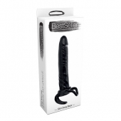 Чёрная насадка-фаллос для двойного проникновения INFLATABLE DILDO SLIM DONG  - 13,5 см. - Toyz4lovers - в Москве купить с доставкой