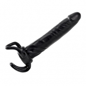 Чёрная насадка-фаллос для двойного проникновения INFLATABLE DILDO SLIM DONG  - 13,5 см. - Toyz4lovers - в Москве купить с доставкой