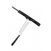 Черный кожаный ошейник-воротник с поводком - Pecado - купить с доставкой в Москве