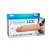 Полый страпон на ремнях 8’’ Hollow Silicone Strap-on - Pipedream - купить с доставкой в Москве