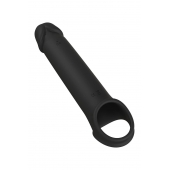 Черная насадка-удлинитель с вибрацией Vibrating Extender With Remote - Dream Toys - в Москве купить с доставкой