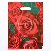 Пакет с цветочным принтом и вырубной ручкой (30х40 см) - Сима-Ленд - купить с доставкой в Москве