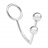 Кольцо на пенис с анальным стимулятором Two Bead Stainless Steel Anal Hook   Cock Ring - BlueLine - #SOTBIT_REGIONS_UF_V_REGION_NAME# купить с доставкой
