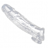 Прозрачная насадка для увеличения члена Realistic Clear Penis Enhancer and Ball Stretcher - 20,3 см. - XR Brands - в Москве купить с доставкой