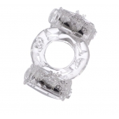 Прозрачное виброкольцо с двумя вибропульками - Toyfa Basic - в Москве купить с доставкой