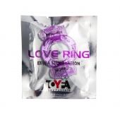 Фиолетовое виброкольцо с двумя вибропульками - Toyfa Basic - в Москве купить с доставкой