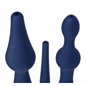 Набор из 3 универсальных насадок для анального душа Universal 3 Piece Silicone Enema Attachment Set - XR Brands - купить с доставкой в Москве