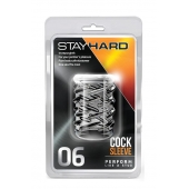 Прозрачная насадка с объёмными чёрточками STAY HARD COCK SLEEVE 06 CLEAR - Blush Novelties - #SOTBIT_REGIONS_UF_V_REGION_NAME# купить с доставкой