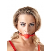 Силиконовый кляп-шар на чёрных ремешках Red Gag silicone - Orion - купить с доставкой в Москве