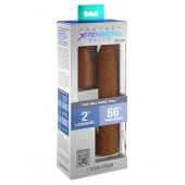 Коричневая насадка на член 2  Silicone X-tension - 20,3 см. - Pipedream - в Москве купить с доставкой
