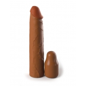 Коричневая насадка на член 2  Silicone X-tension - 20,3 см. - Pipedream - в Москве купить с доставкой
