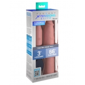 Телесная вибронасадка на член 3  Vibrating Mega X-tension with Remote - 22,9 см. - Pipedream - в Москве купить с доставкой