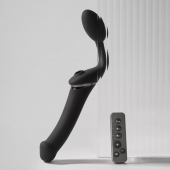 Черный безремневой вибрострапон Strap-On-Me Multi Orgasm Size XL - Strap-on-me - купить с доставкой в Москве