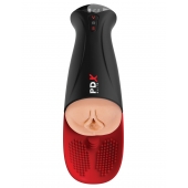 Телесный мастурбатор-вагина в черной колбе с вибрацией Fuck-O-Matic Pro XL - Pipedream - в Москве купить с доставкой