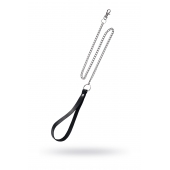 Поводок с ручкой из черной натуральной кожи и карабином для ошейника - Pecado - купить с доставкой в Москве