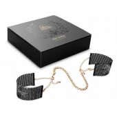 Чёрные дизайнерские наручники Desir Metallique Handcuffs Bijoux - Bijoux Indiscrets - купить с доставкой в Москве