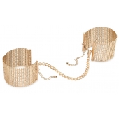 Дизайнерские золотистые наручники Desir Metallique Handcuffs Bijoux - Bijoux Indiscrets - купить с доставкой в Москве