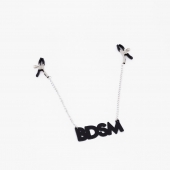 Зажимы на соски с кожаной подвеской BDSM - Crazy Handmade - купить с доставкой в Москве