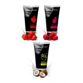 Набор из 3 съедобных лубрикантов JUJU (клубника, малина, кокос) - JuJu - купить с доставкой в Москве