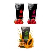 Набор из 3 съедобных лубрикантов JUJU (клубника, малина, тропические фрукты) - JuJu - купить с доставкой в Москве