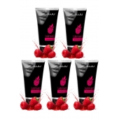 Набор из 5 съедобных лубрикантов JUJU со вкусом малины - JuJu - купить с доставкой в Москве