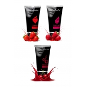 Набор из 3 съедобных лубрикантов JUJU (клубника, малина, вишня) - JuJu - купить с доставкой в Москве