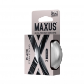 Черные утолщенные презервативы MAXUS Extra Strong с железным кейсом - 3 шт. - Maxus - купить с доставкой в Москве