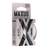 Черные утолщенные презервативы MAXUS Extra Strong с железным кейсом - 3 шт. - Maxus - купить с доставкой в Москве