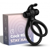 Черное эрекционное виброкольцо с подхватом мошонки Stay Hard - Boys of Toys - в Москве купить с доставкой