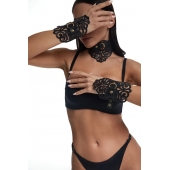 Фигурный набор для БДСМ-игр с узорами и золотистой фурнитурой - Crazy Handmade - купить с доставкой в Москве